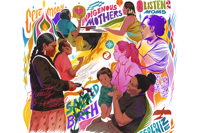 Graphic image of American Indian Birth Justice Collaborative gathering 