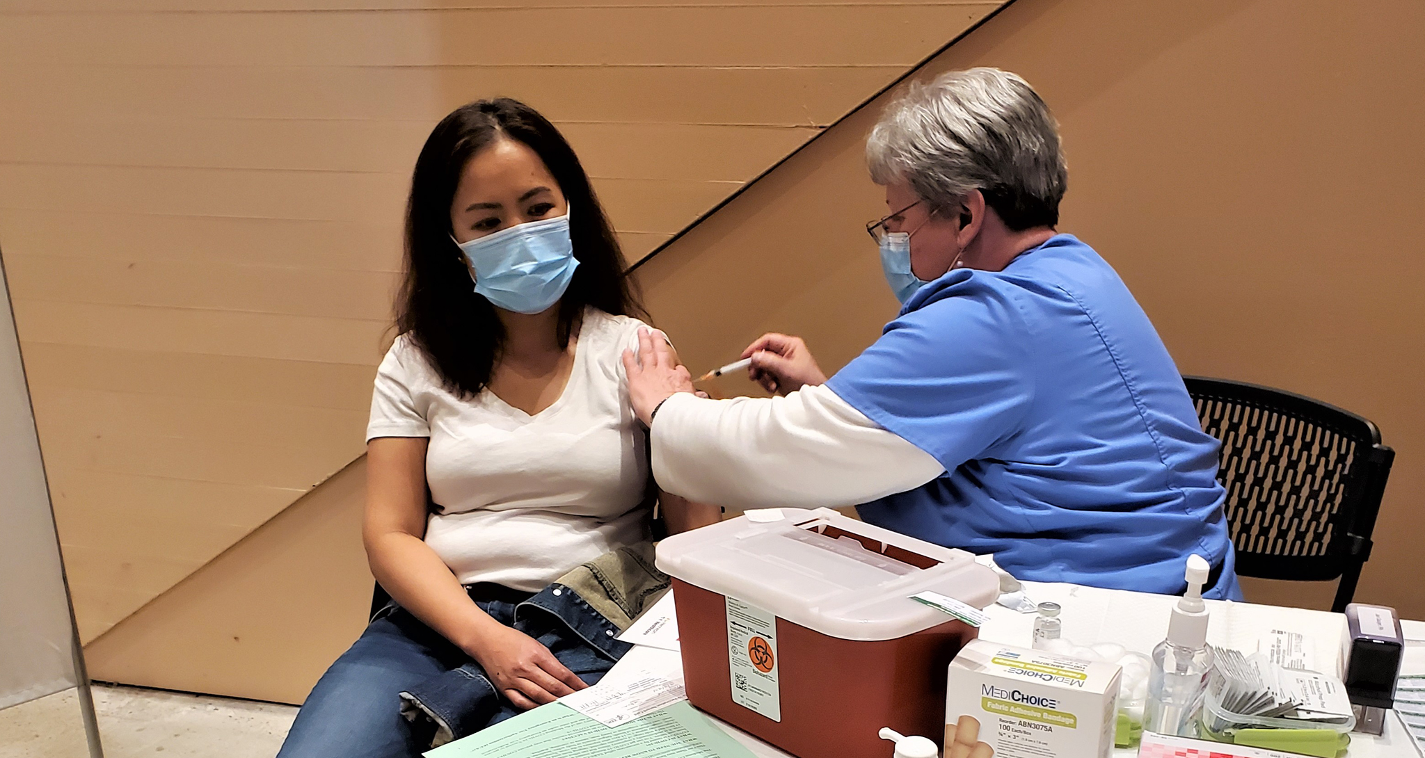 Person getting vaccinated