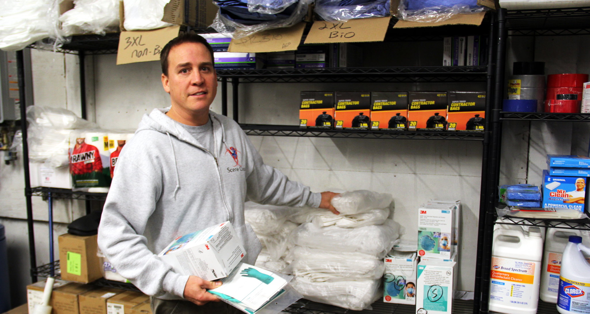 Randy owns a trauma clean up company