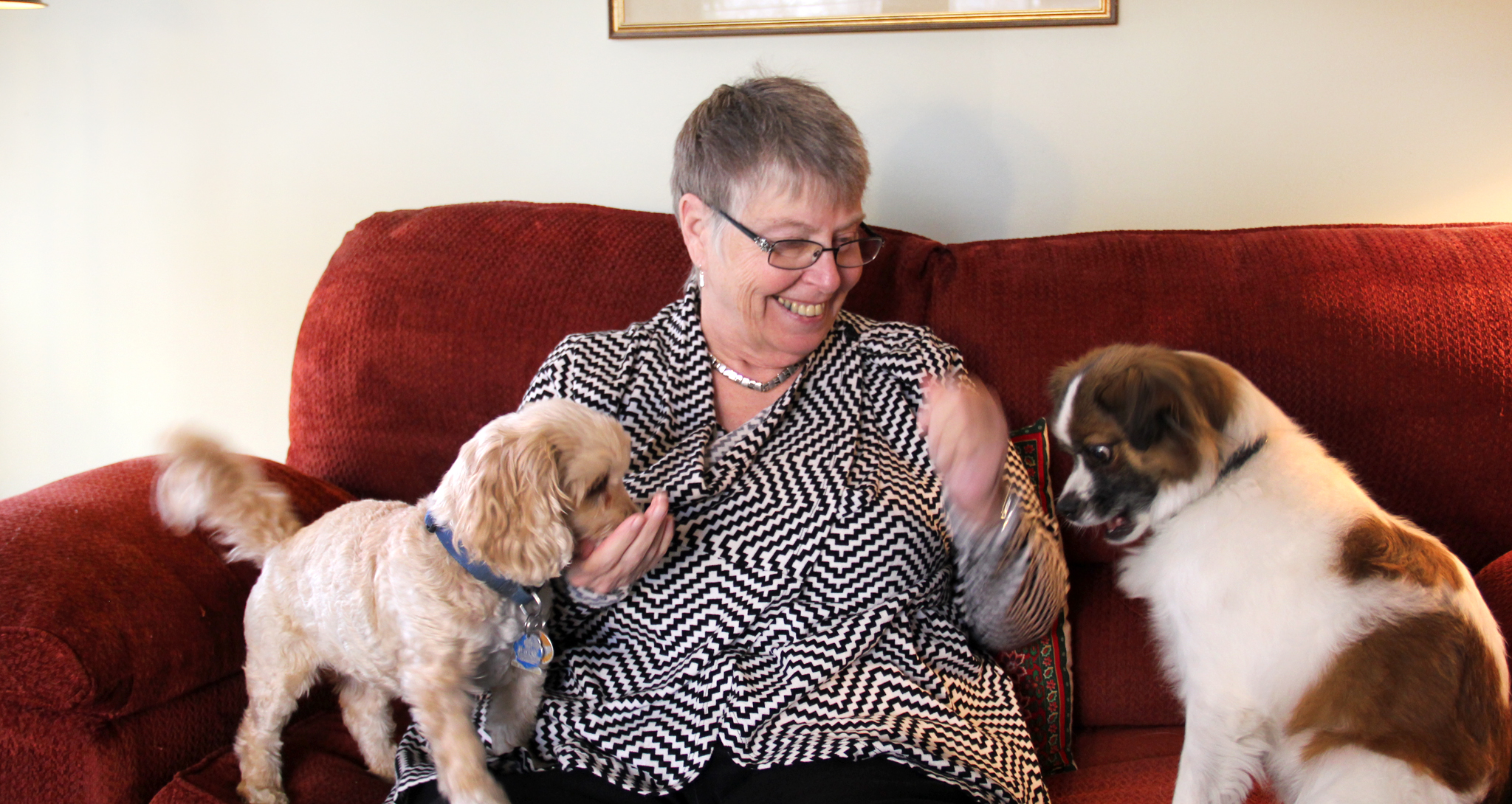 Debbie with her dogs