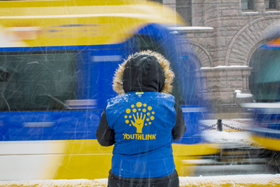 Person in YouthLink jacket