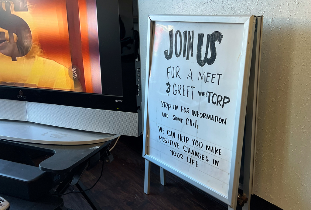 A street sign that says join us for a meet and greet