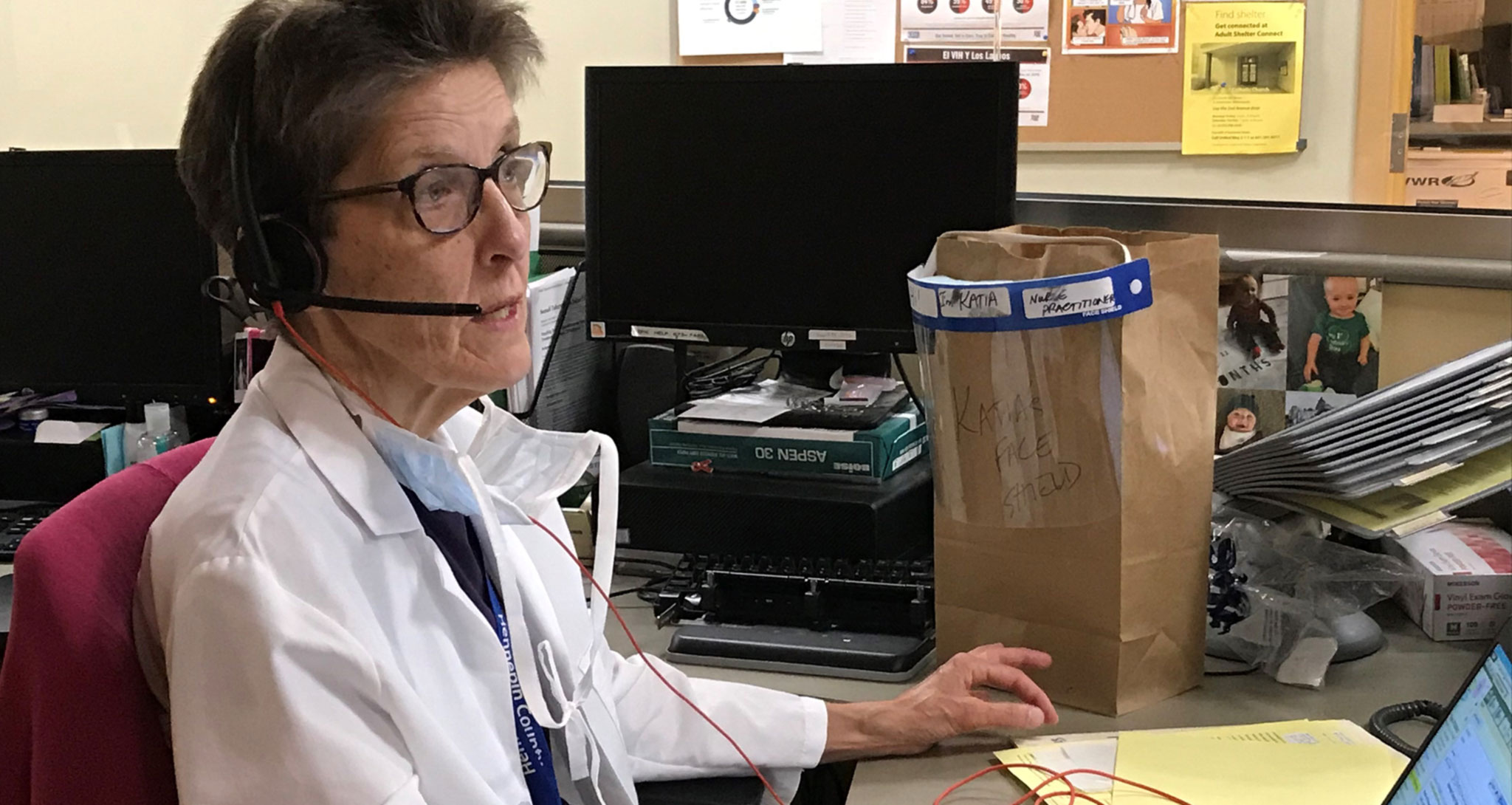 Nurse practitioner doing telehealth