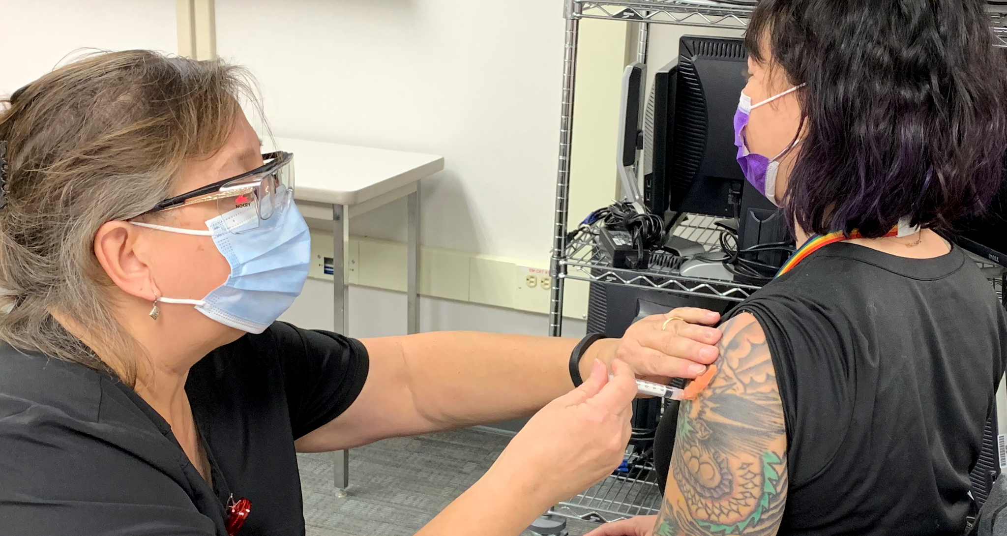 Person getting the COVID vaccine