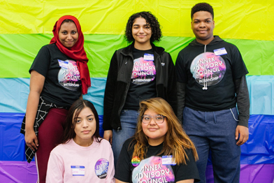 A group of teens who are participating in Brooklyn Center High School's Expect Respect Internship