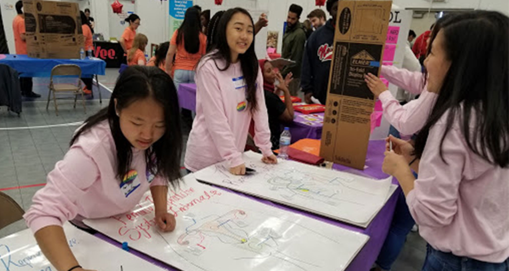 A group of teen who are participating in Brooklyn Center High School's Expect Respect Internship